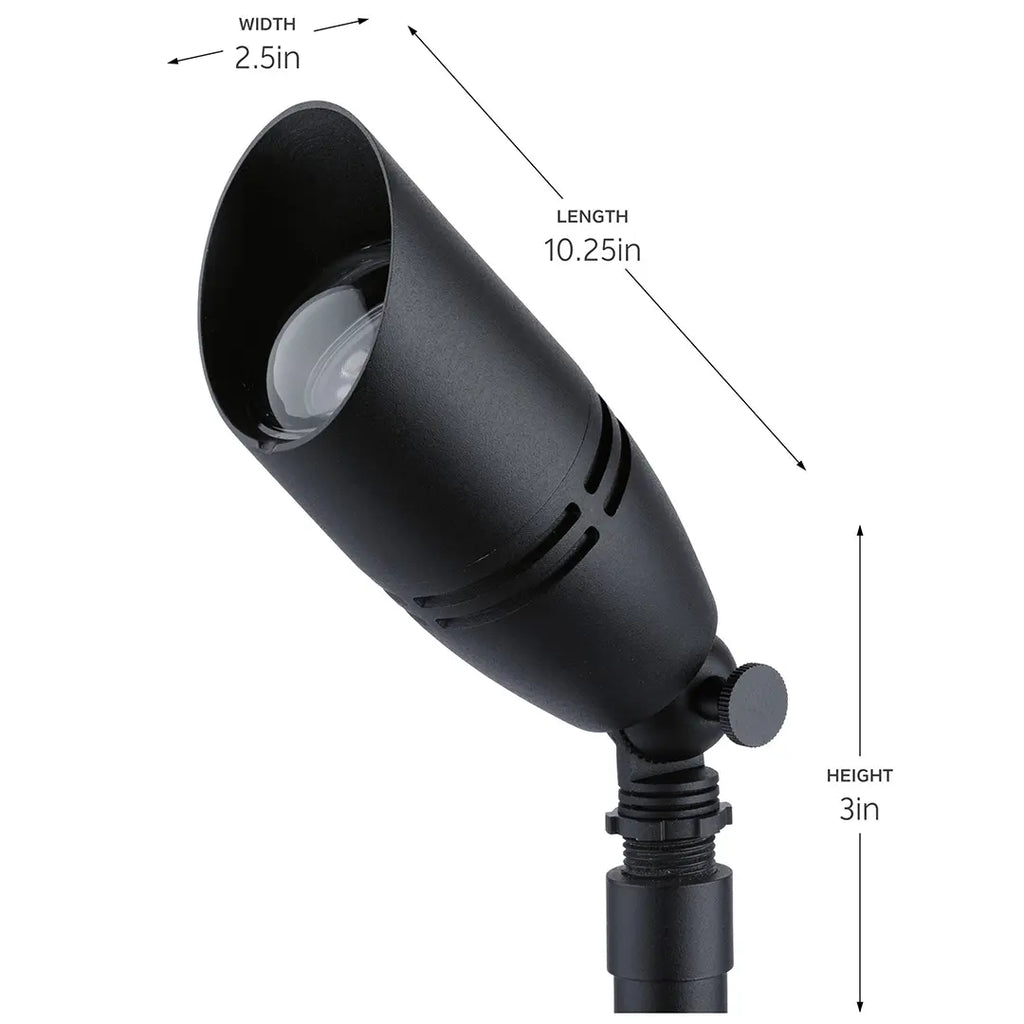 Kichler 2.5" x 3" x 10.25" Black Brass MR16 Accent Spot & Flood Light