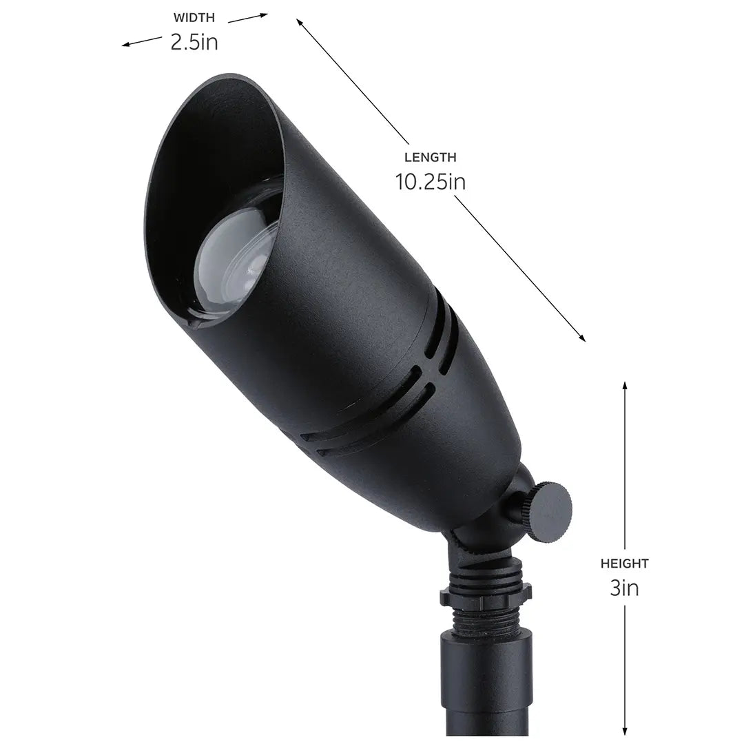 Kichler 2.5" x 3" x 10.25" Black Brass MR16 Accent Spot & Flood Light