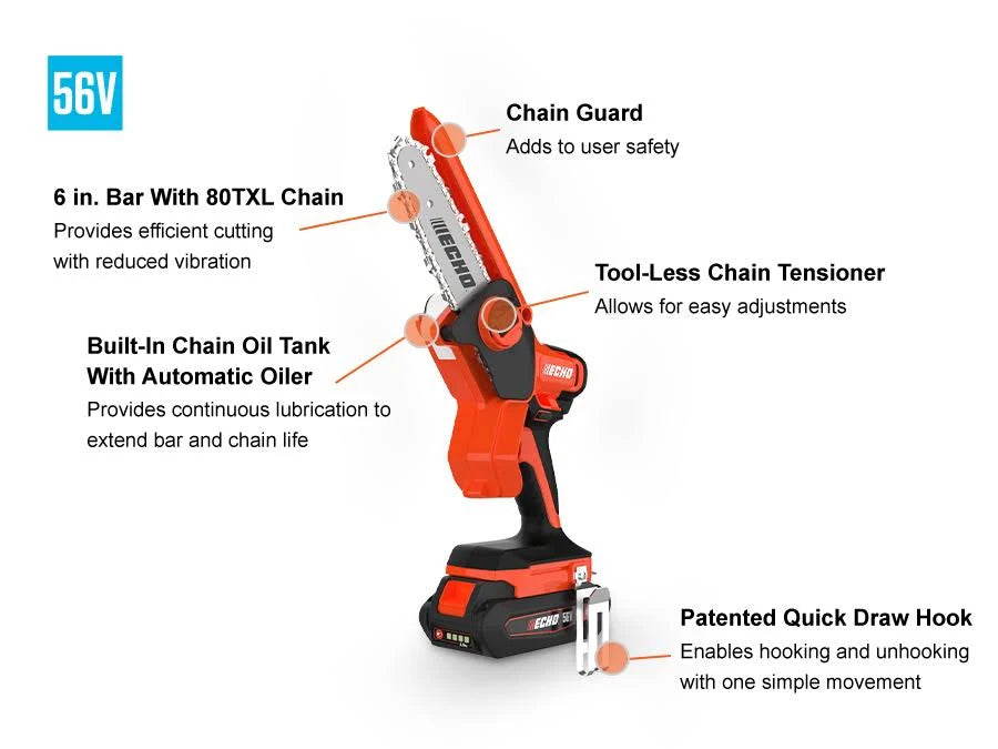 eFORCE® Battery System 56V 6 in. Pruning Saw 2.5 Ah Battery & Top Mount Charger