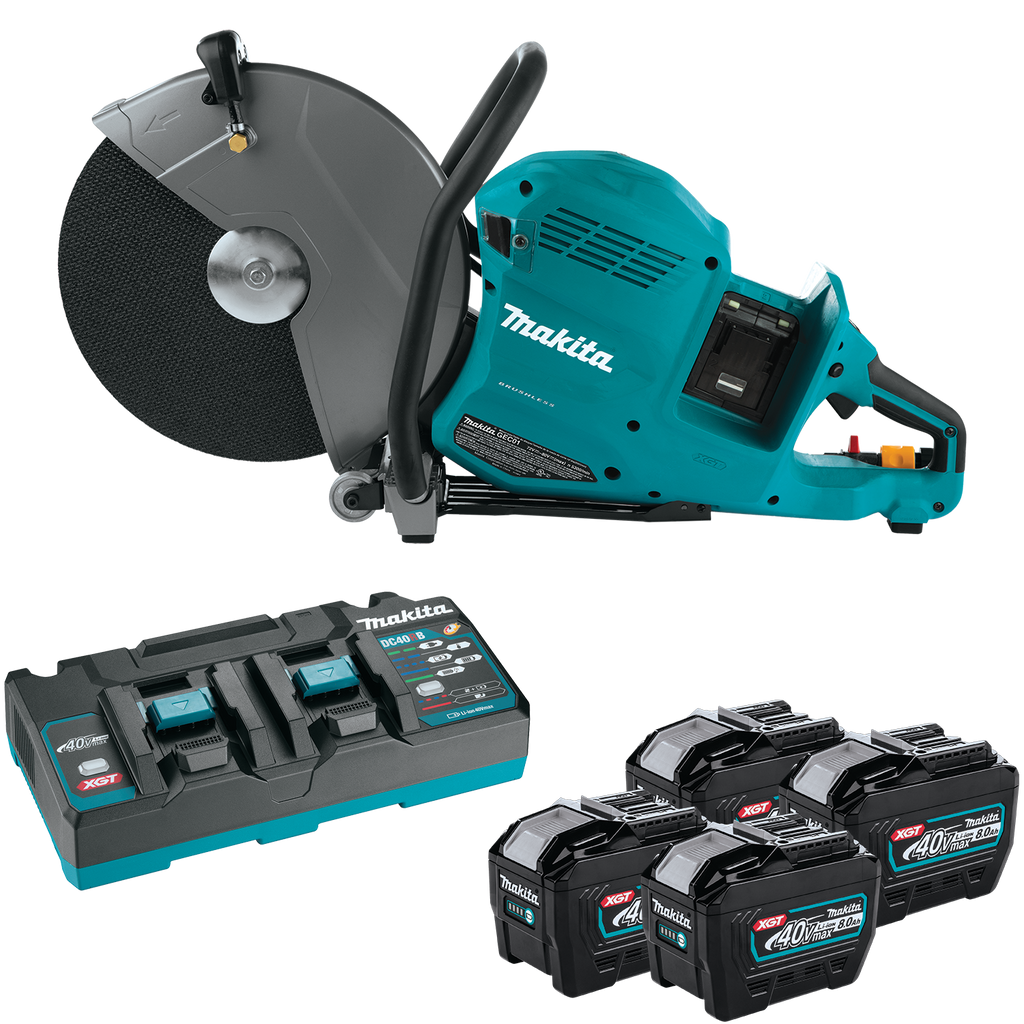 80V max (40V max X2) XGT Brushless 14" Power Cutter Kit with 4 Batteries, AFT, Electric Brake (8.0Ah)