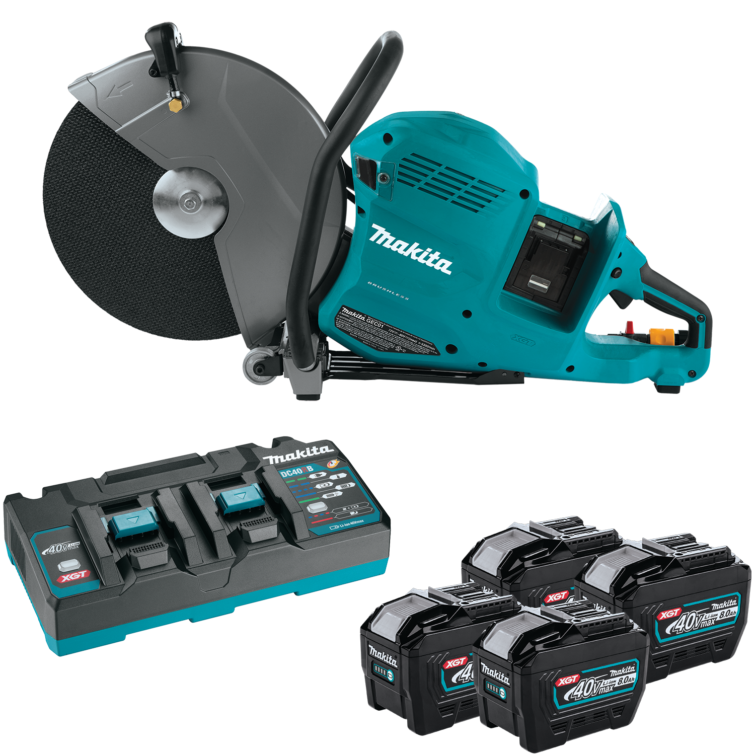 80V max (40V max X2) XGT Brushless 14" Power Cutter Kit with 4 Batteries, AFT, Electric Brake (8.0Ah)