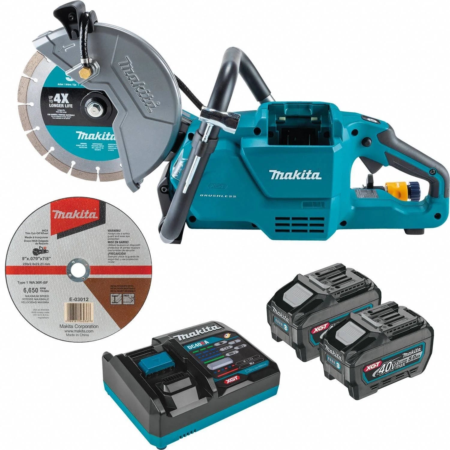 40V max XGT Brushless Cordless 9" Power Cutter Kit, with AFT, Electric Brake (5.0 Ah)